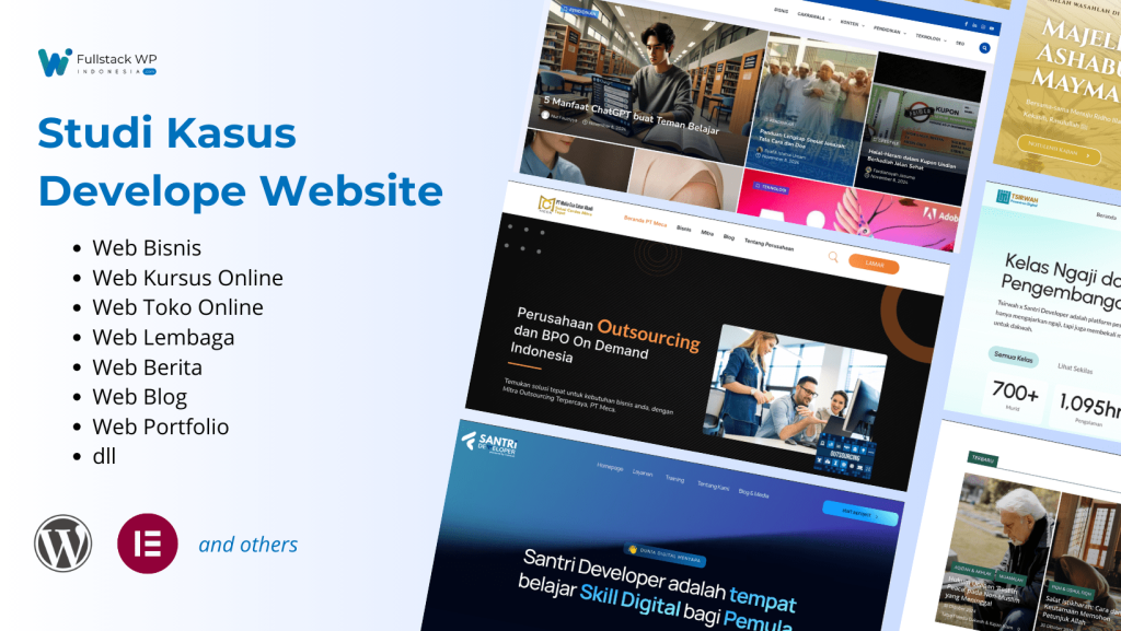 praktik membuat berbagai jenis web di kelas belajar website development tanpa coding-min